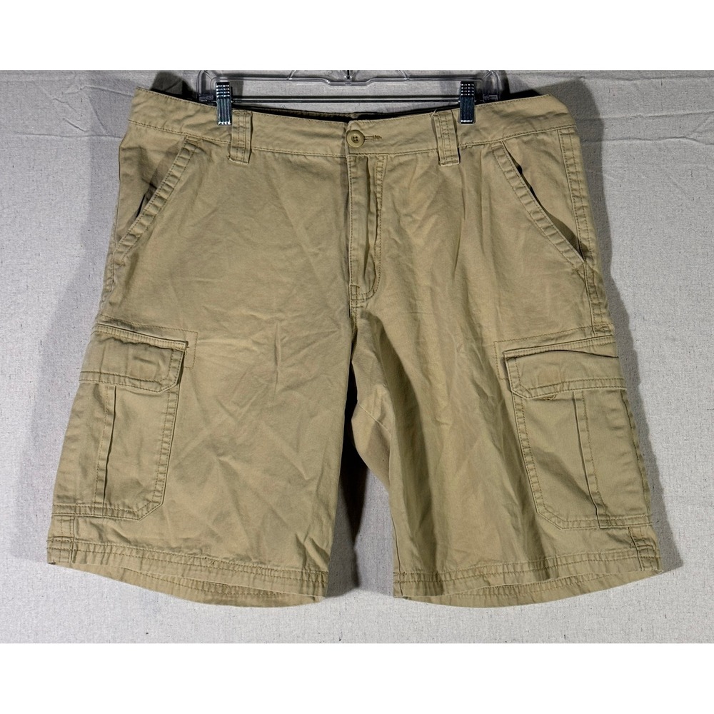 Company 81 Mens Cargo Shorts Tan Khaki Size 40 Cotton Twill Multi Pocket Casual